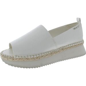 DKNY White Leather Espadrille Slide Sneakers